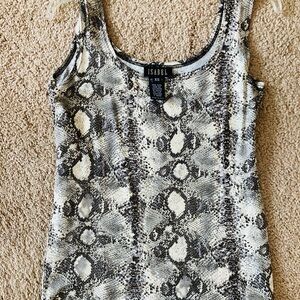 Isabel Women's Snake Print Tank Top - Black and White